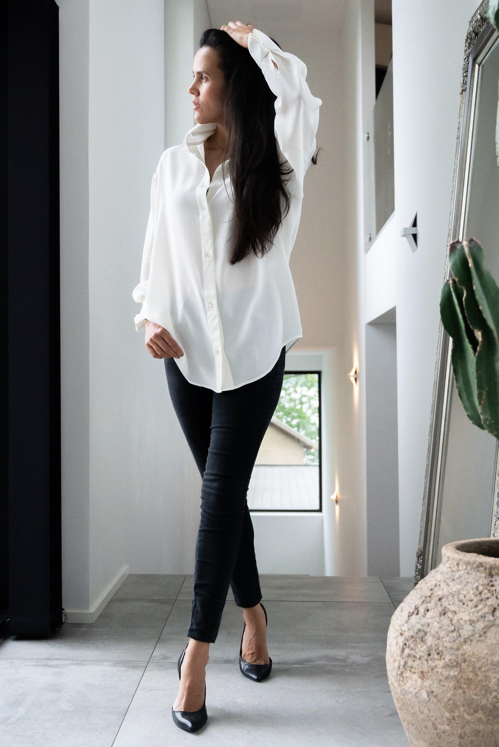 Celine pure silk shirt, 2 colors - Sasha La Mer