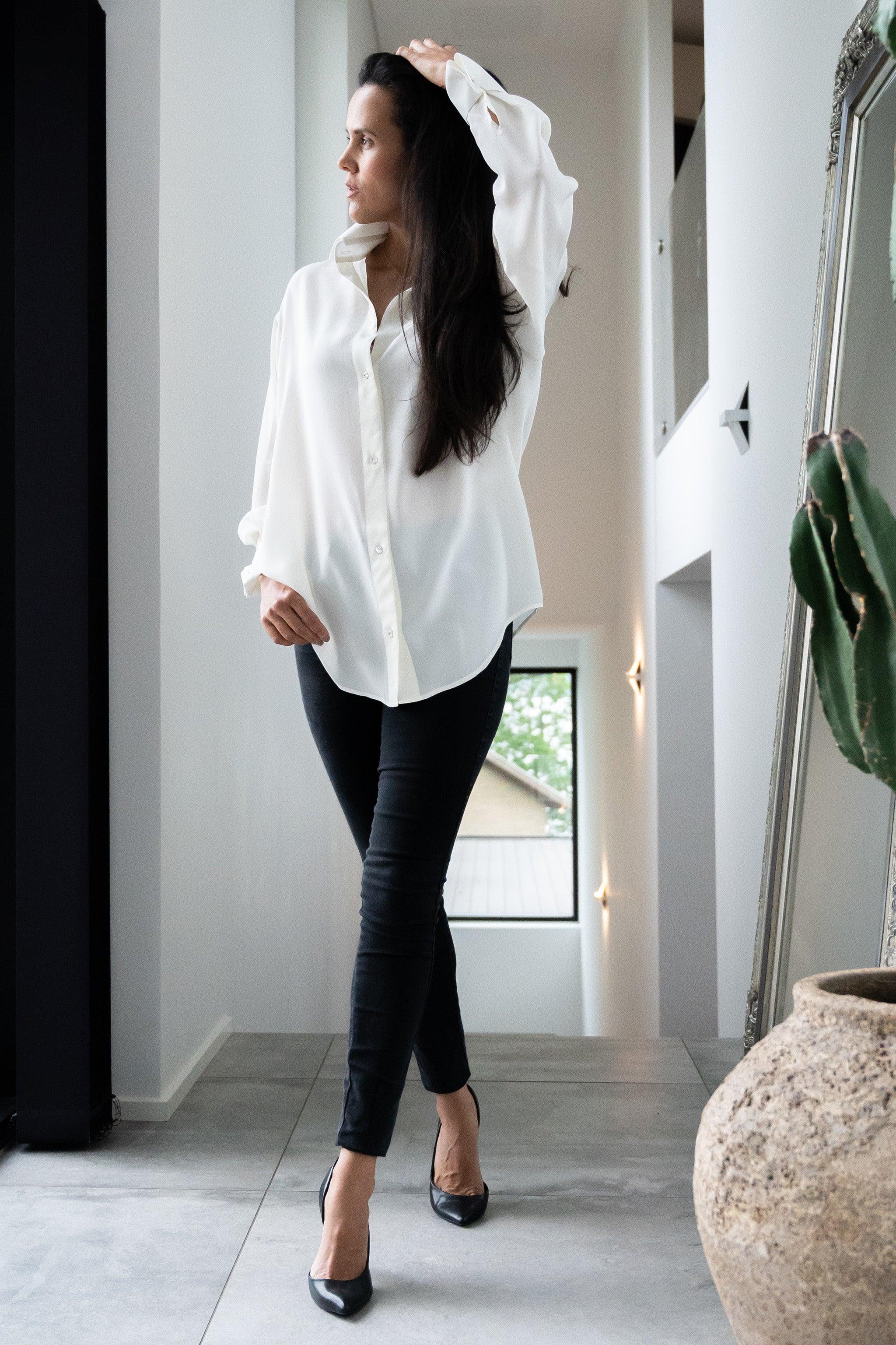 Celine pure silk shirt, 2 colors - Sasha La Mer