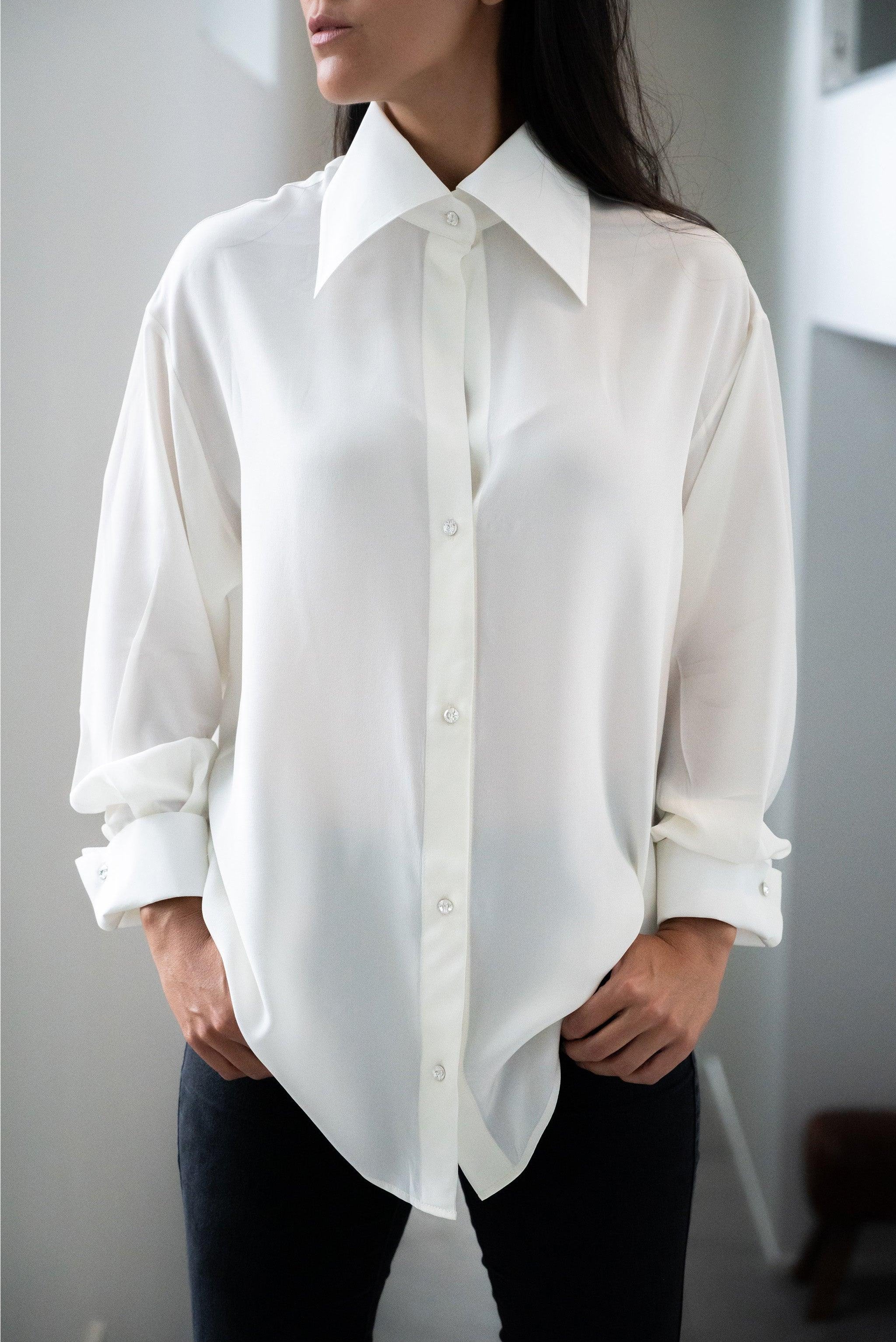 Celine pure silk shirt, 2 colors - Sasha La Mer