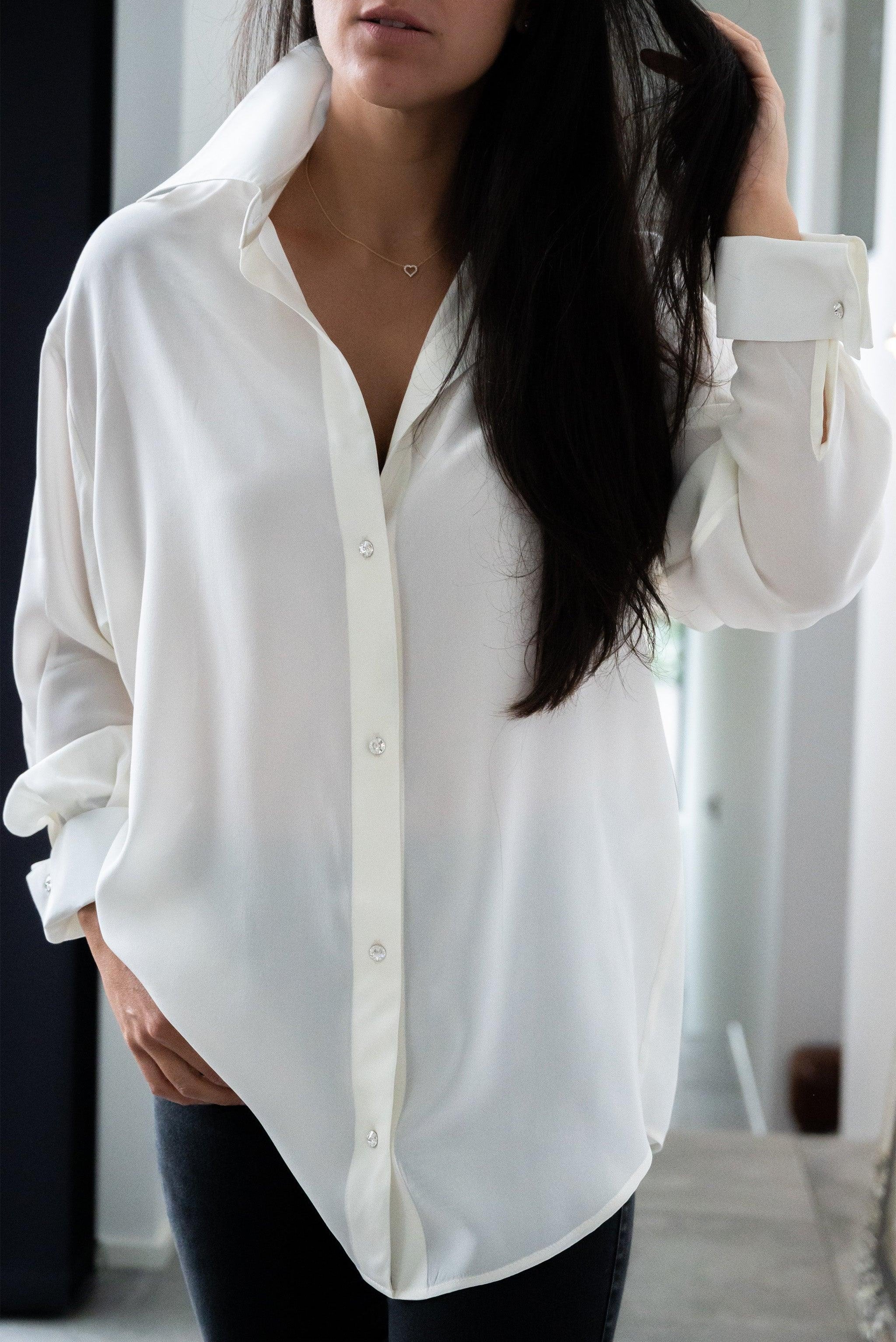 Celine pure silk shirt, 2 colors - Sasha La Mer
