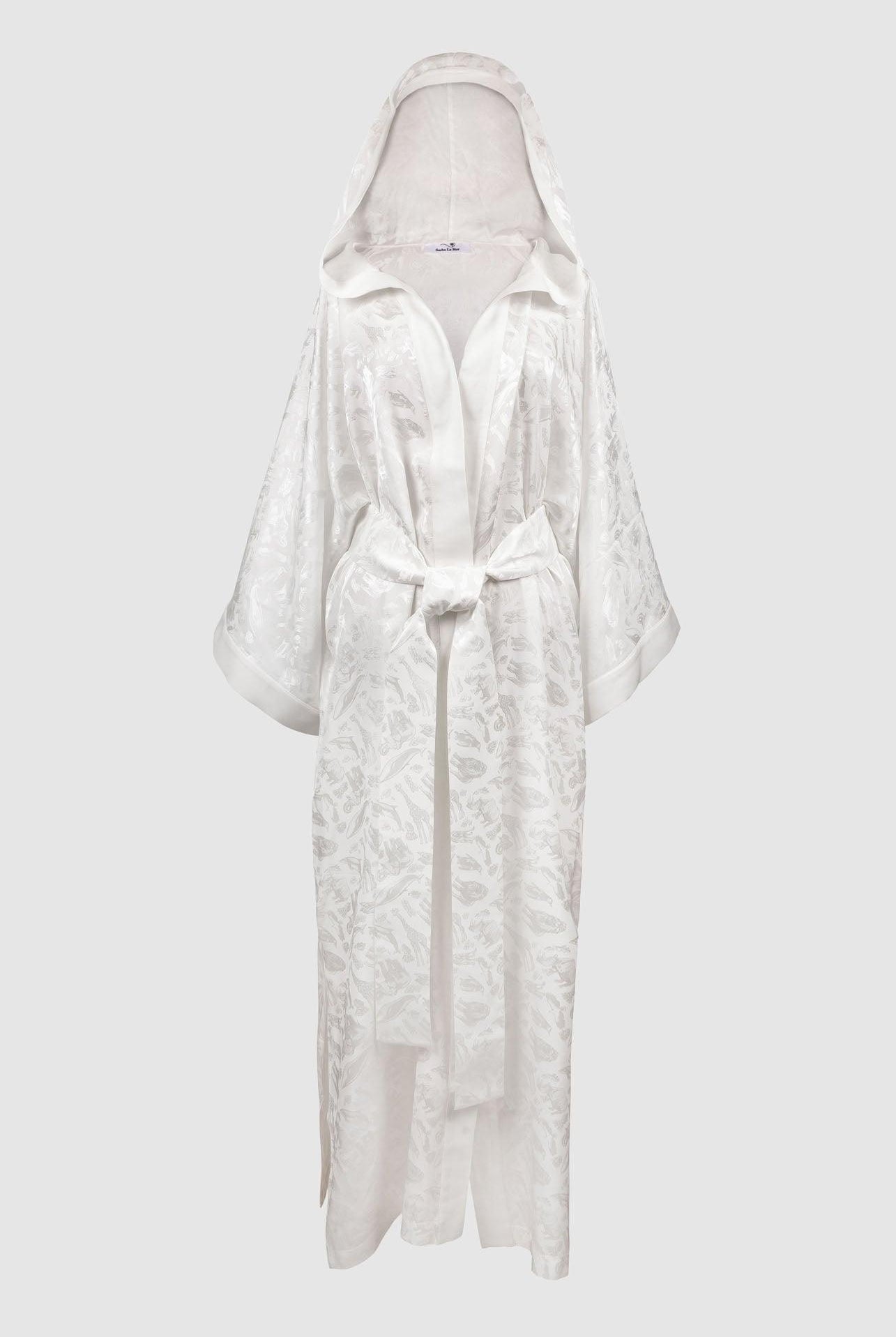 Diana pure jacquard silk robe - Sasha La Mer